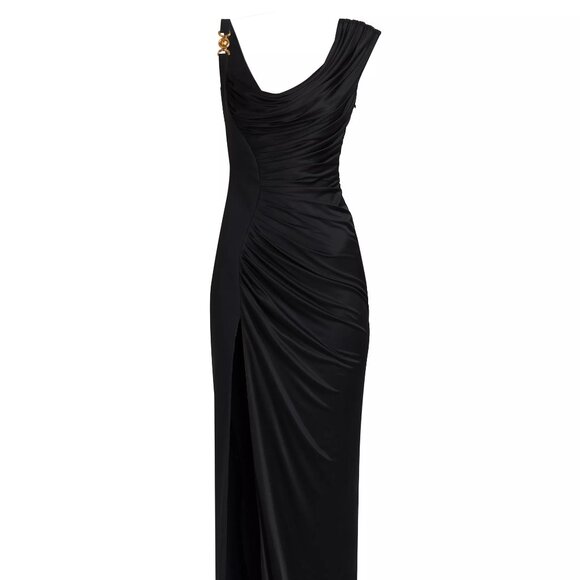 Versace Draped Cowlneck Column Gown - Picture 1 of 5